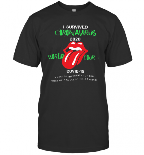 Rolling Stones I Survived Coronavirus 2020 World Tour Covid 19 T-Shirt