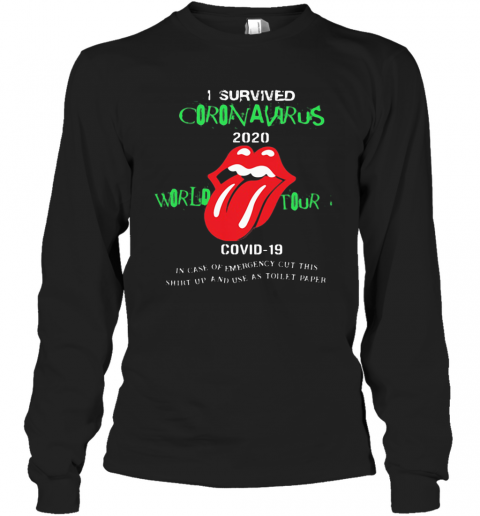 Rolling Stones I Survived Coronavirus 2020 World Tour Covid 19 T-Shirt Long Sleeved T-shirt 