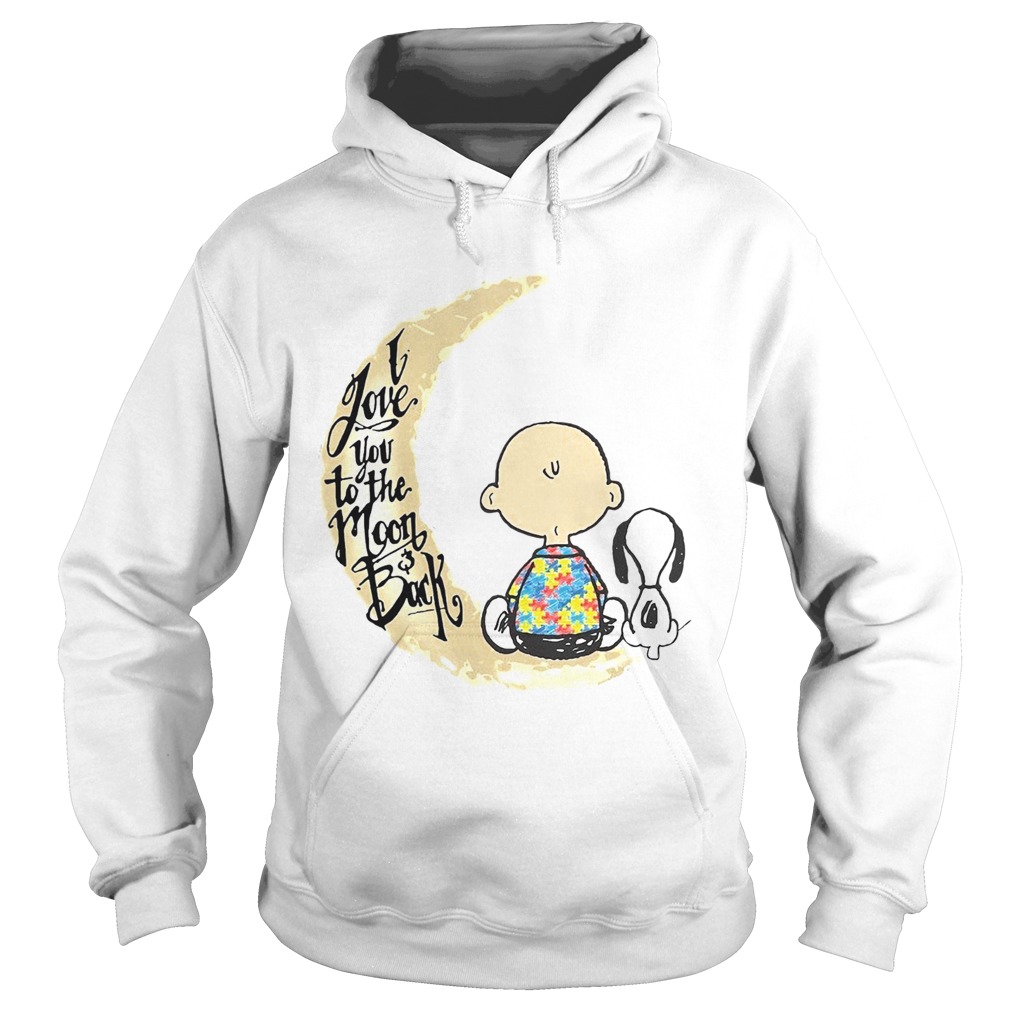 Snoopy Charlie Brown Autism I Love You To The MoonBack Hoodie