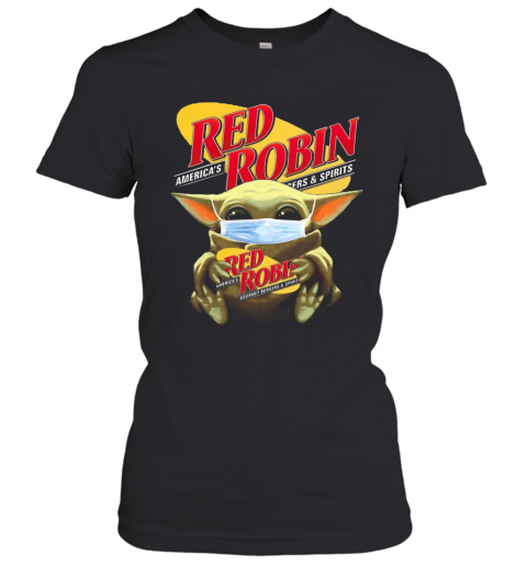 Star Wars Baby Yoda Hug Red Robin Covid 19 T-Shirt Classic Women's T-shirt