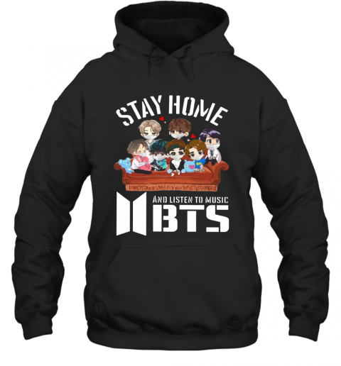 Stay Home And Listen To Music Bts Hearts T-Shirt Unisex Hoodie