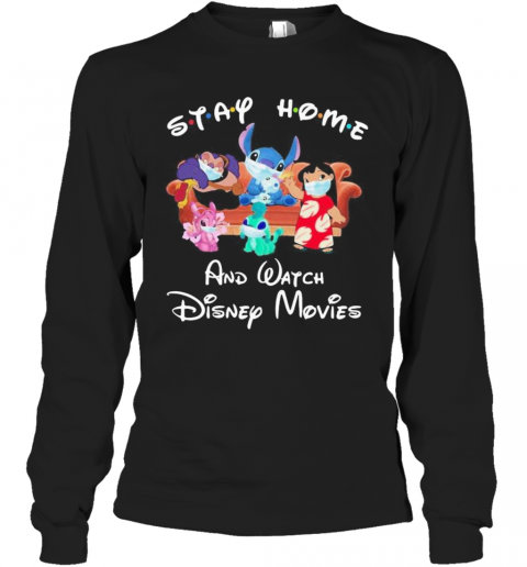 Stay Home And Watch Disney Movies Stitch Mulan T-Shirt Long Sleeved T-shirt 