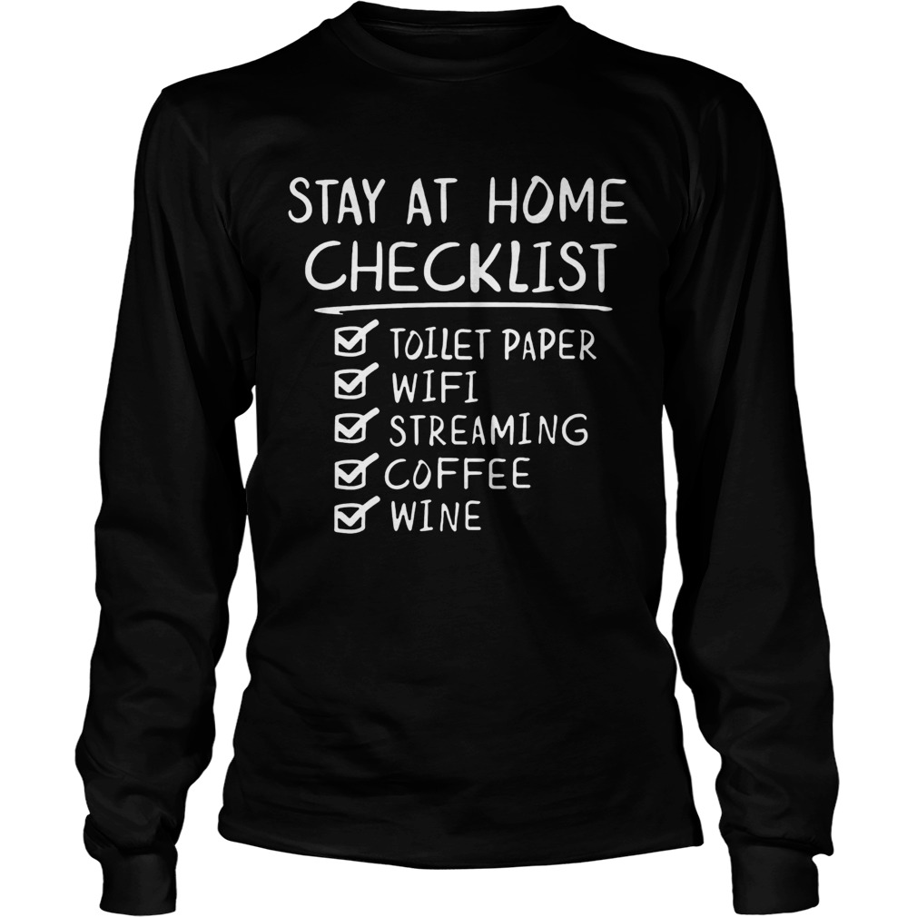 Stay at Home Checklist Funny Letter Print Long Sleeve