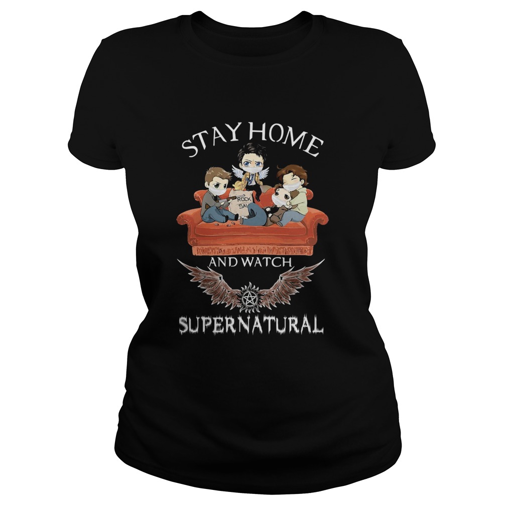 Stay home and watch supernatural mask in sofa covid19 Classic Ladies