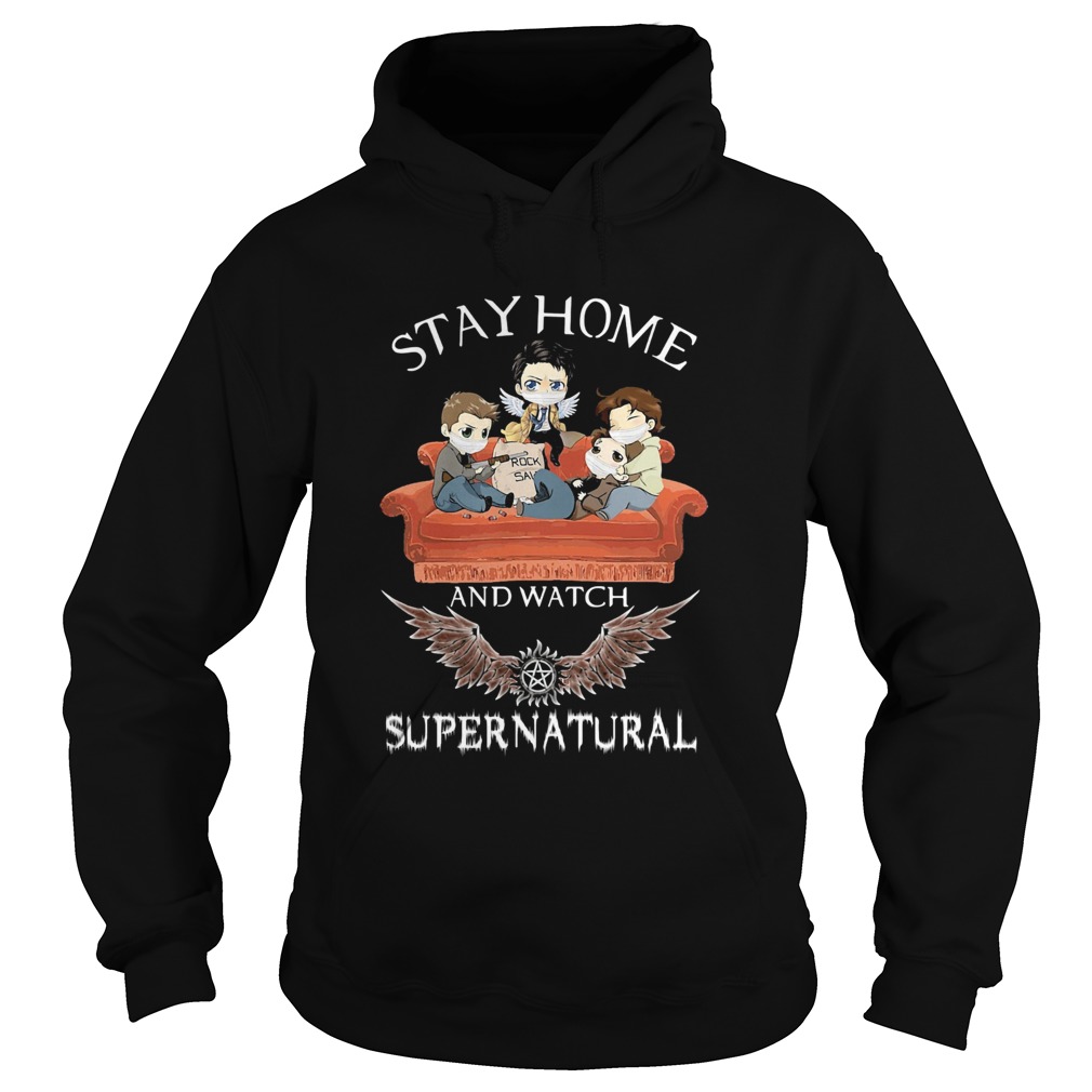 Stay home and watch supernatural mask in sofa covid19 Hoodie