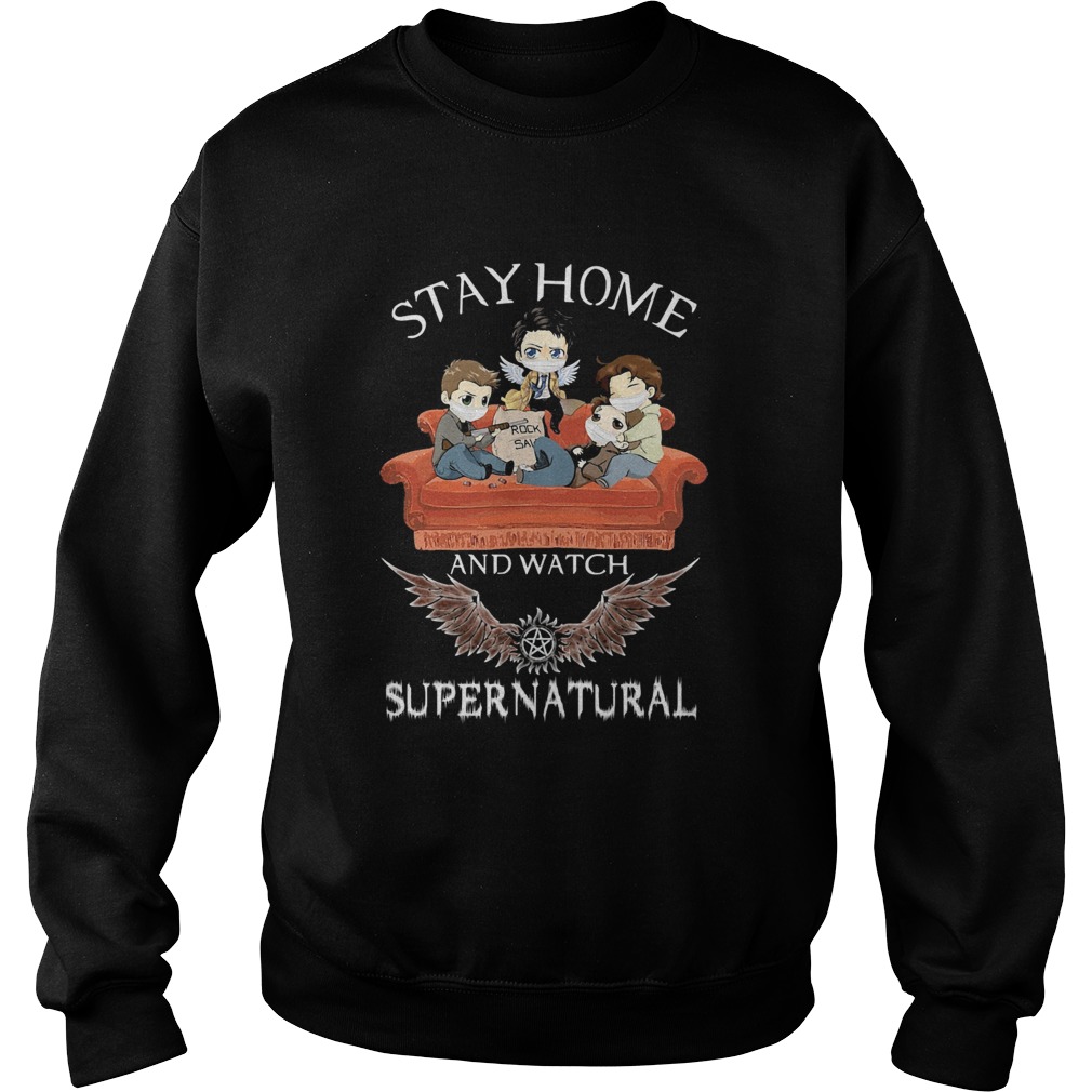 Stay home and watch supernatural mask in sofa covid19 Sweatshirt