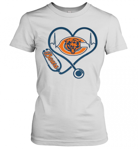 Stethoscope Heart Beat Chicago Bears T-Shirt Classic Women's T-shirt