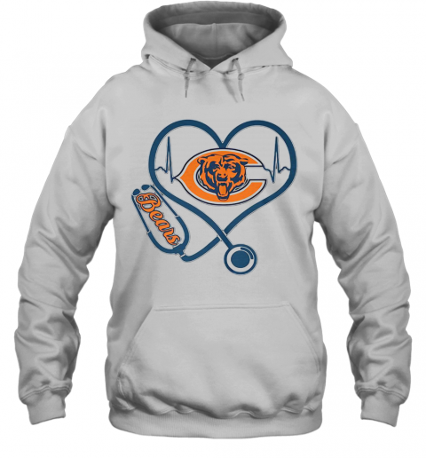 Stethoscope Heart Beat Chicago Bears T-Shirt Unisex Hoodie
