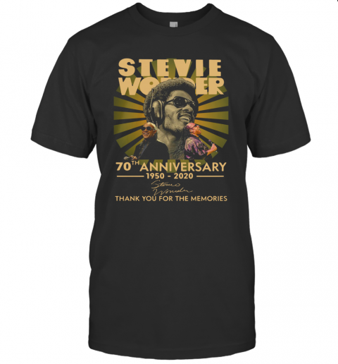 Stevie Wonder 70Th Anniversary 1950 2020 Signature Thank You For The Memories T-Shirt