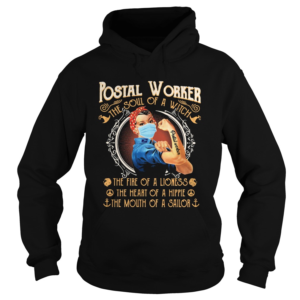Strong woman tattoo postal worker the soul of a witch the fire of a lioness the heart of a hippie t Hoodie