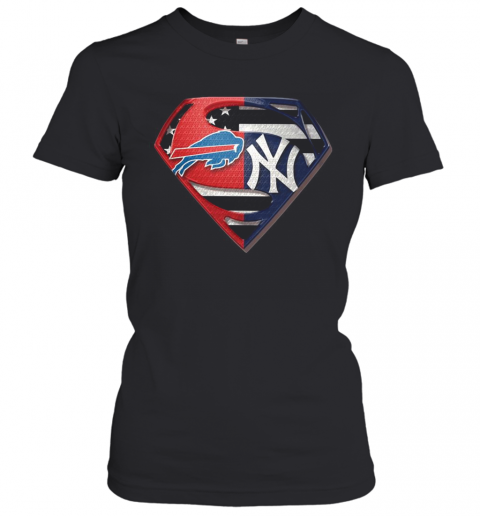 Superman Buffalo Bills And New York Yankees T-Shirt Classic Women's T-shirt
