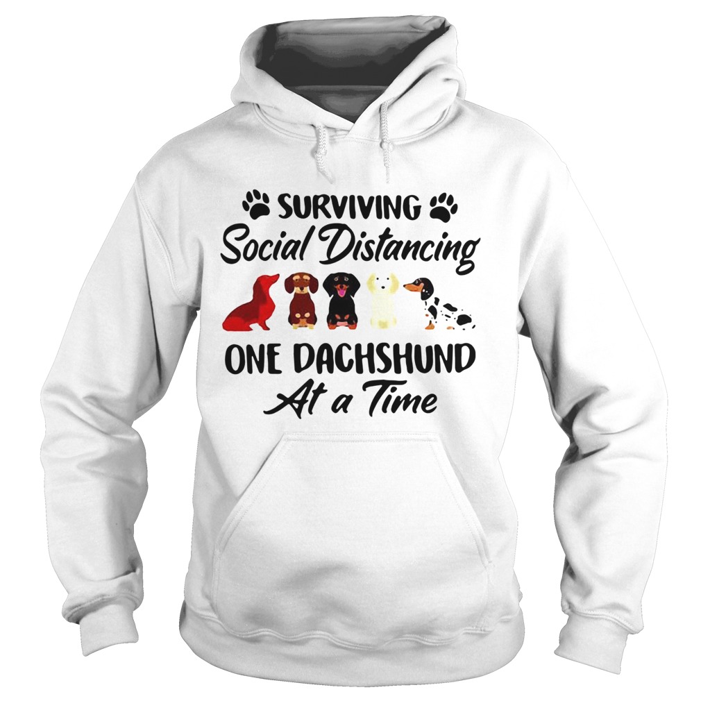 Surviving Social Distancing One Dachshund Dog Hoodie