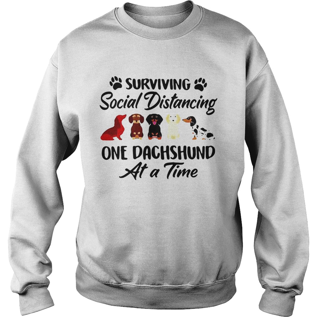 Surviving Social Distancing One Dachshund Dog Sweatshirt
