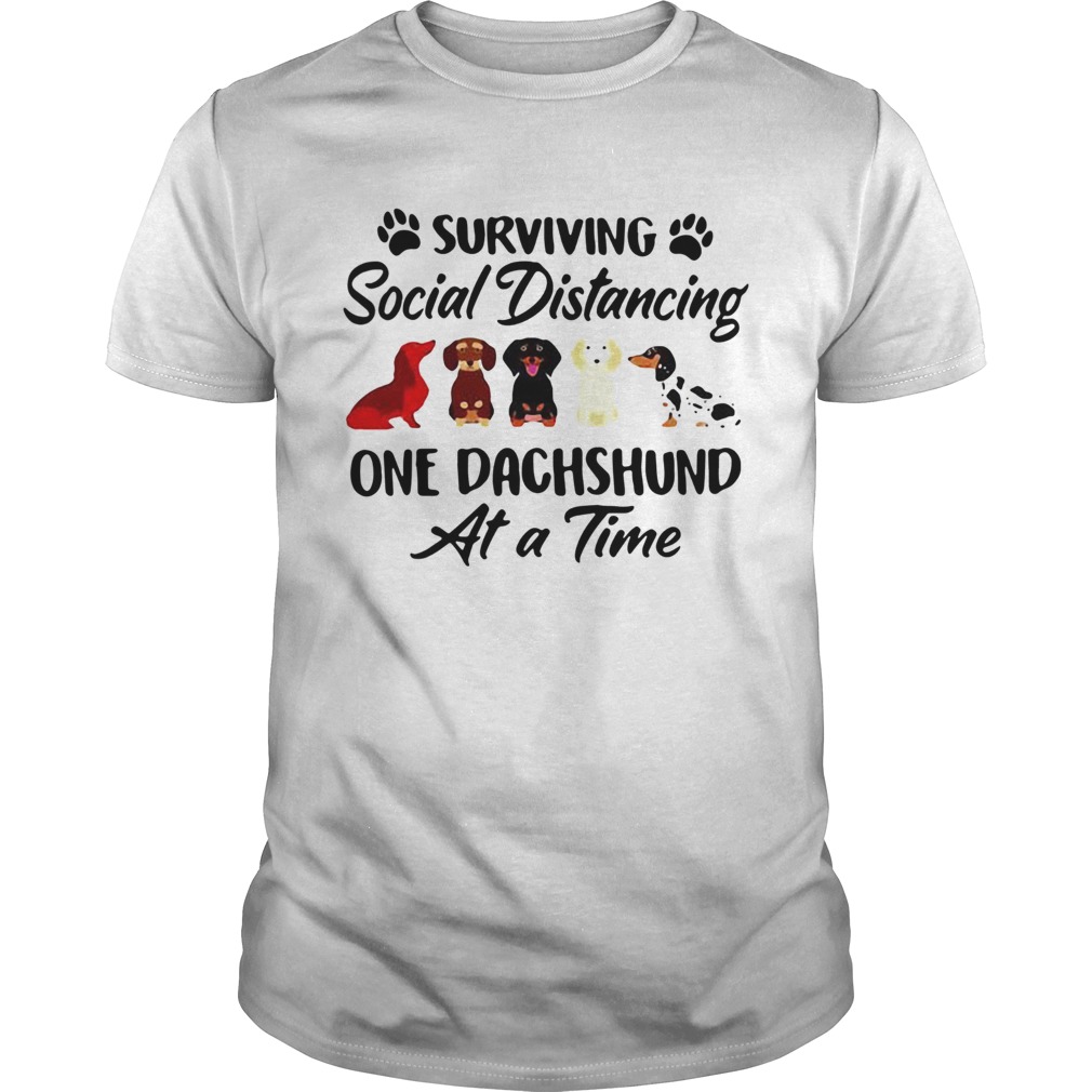 Surviving Social Distancing One Dachshund Dog shirt