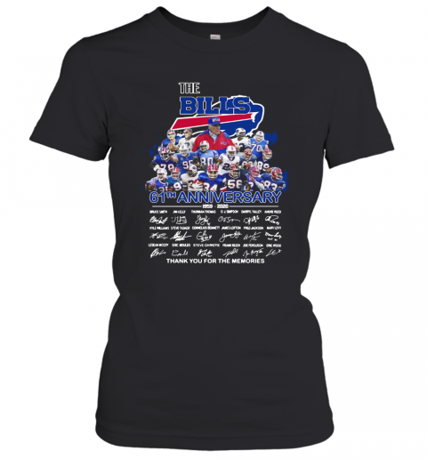 The Buffalo Bills 61th Anniversary Thank You For The Memories Signature T-Shirt Classic Women's T-shirt