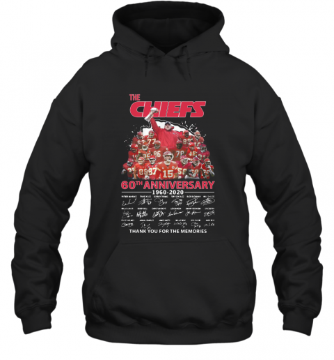 The Kansas City Chiefs 60Th Anniversary 1960 2020 Signatures Thank You For The Memories T-Shirt Unisex Hoodie