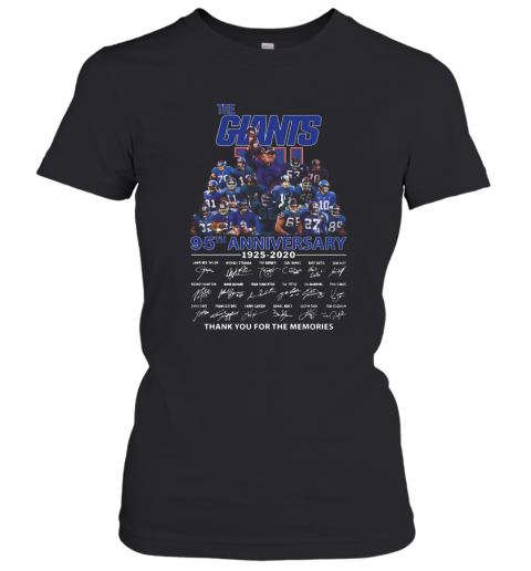 The New York Giants 95Th Anniversary 1925 2020 Signature Thank You For The Memories T-Shirt Classic Women's T-shirt