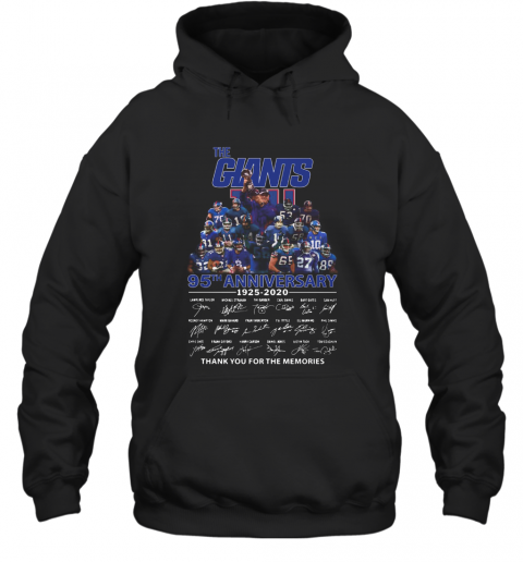 The New York Giants 95Th Anniversary 1925 2020 Signature Thank You For The Memories T-Shirt Unisex Hoodie