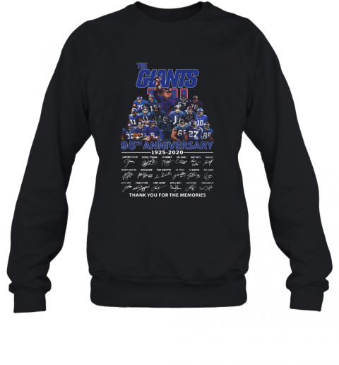 The New York Giants 95Th Anniversary 1925 2020 Signature Thank You For The Memories T-Shirt Unisex Sweatshirt