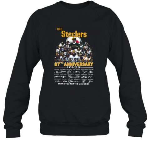 The Pittsburgh Steelers 87Th Anniversary 1933 2020 Signatures Thank You For The Memories T-Shirt Unisex Sweatshirt