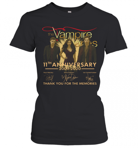 The Vampire Diaries 11Th Anniversary 2009 2020 Signatures Thank You For The Memories T-Shirt Classic Women's T-shirt