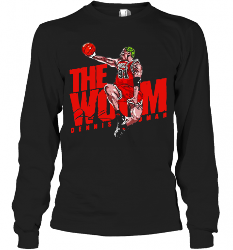 The Wom 91 Dennis Rodman Chicago Bulls Signature T-Shirt Long Sleeved T-shirt 