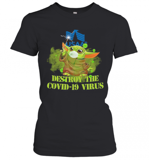 Usaa Baby Yoda Destroy The Covid 19 Virus T-Shirt Classic Women's T-shirt