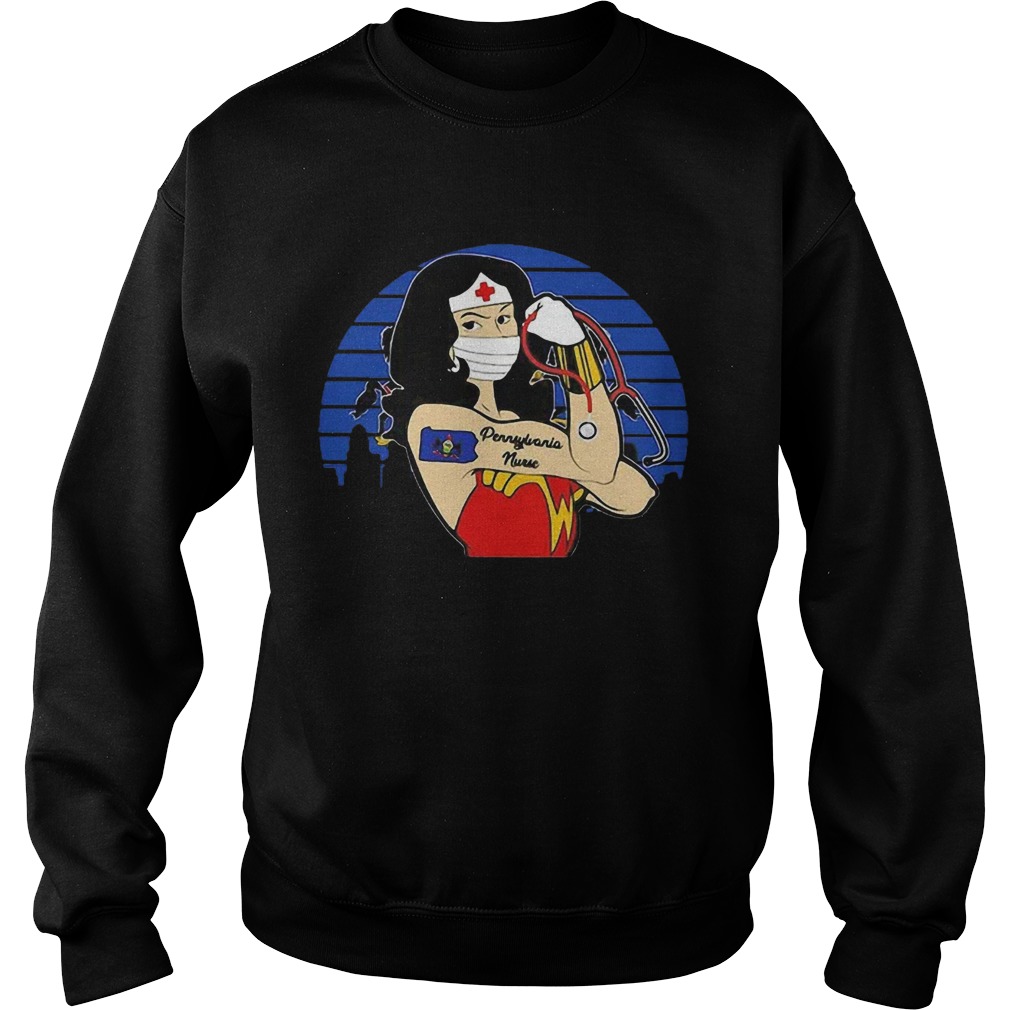 Vintage Wonder Woman Pennylane Nurse Stethoscope COVID19 Sweatshirt