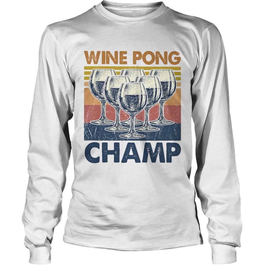 Wine pong champ vintage Long Sleeve