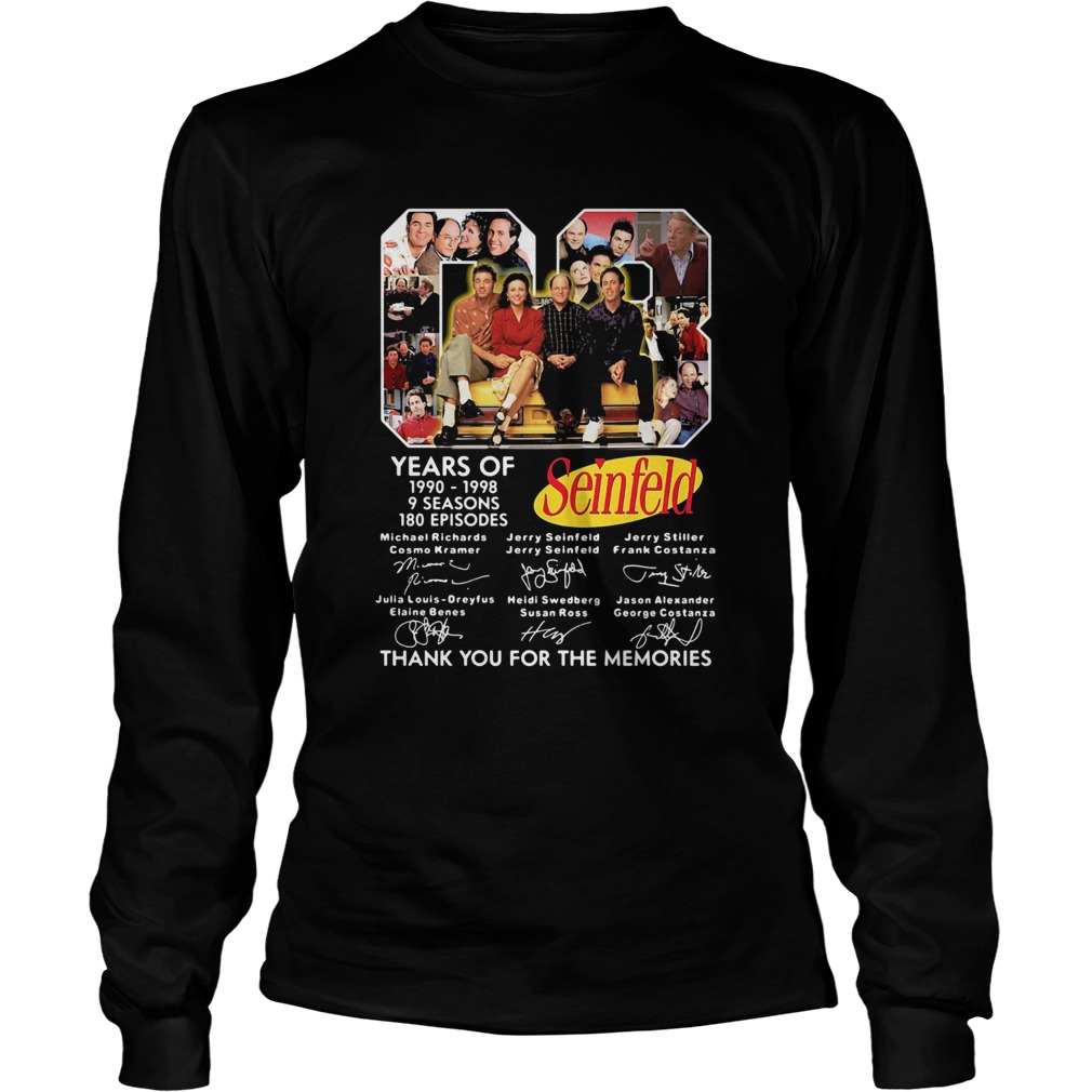 08 years of 1990 1998 9 seasons 180 episodes seinfeld thank you for the memories signatures Long Sleeve