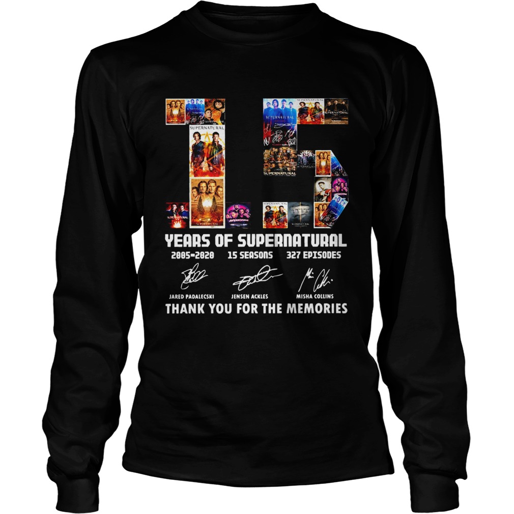 15 Years Of Supernatural Signatures Thank You For The Memories Long Sleeve