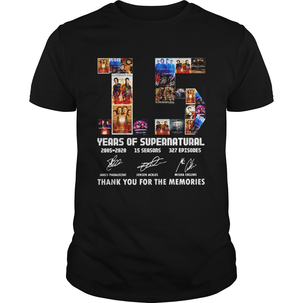 15 Years Of Supernatural Signatures Thank You For The Memories shirt