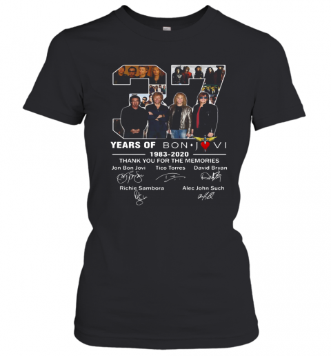 37 Years Of Bon Jovi 1983 2020 Thank You For The Memories Signatures T-Shirt Classic Women's T-shirt