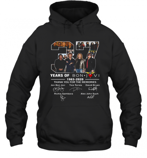 37 Years Of Bon Jovi 1983 2020 Thank You For The Memories Signatures T-Shirt Unisex Hoodie