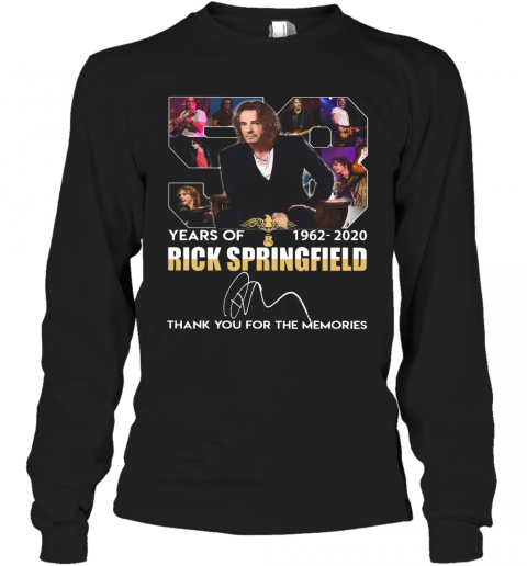 58 Years Of Rick Springfield 1962 2020 Signature T-Shirt Long Sleeved T-shirt 