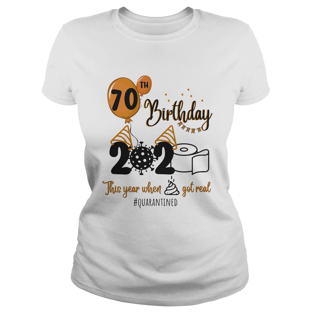 70th birthday 2020 the year when shit got real quarantined coronavirus toilet paper Classic Ladies