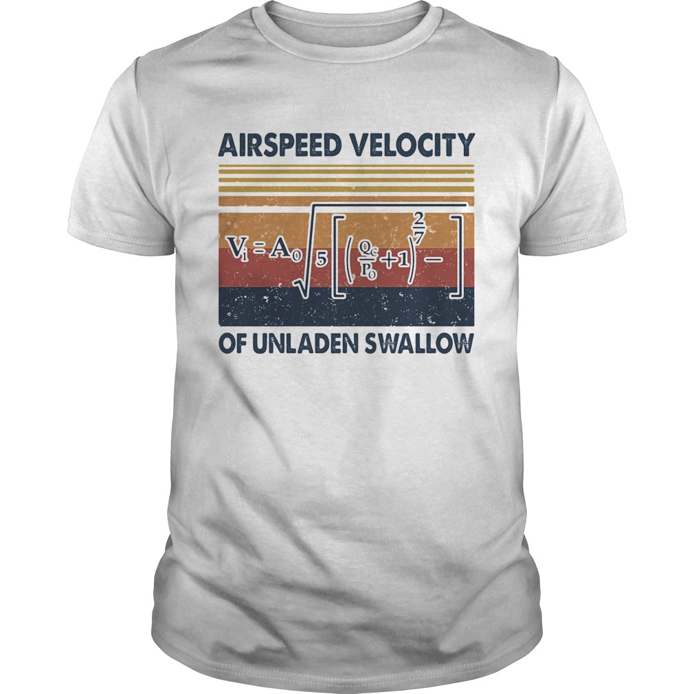 Airspeed velocity of unladen swallow vintage shirt