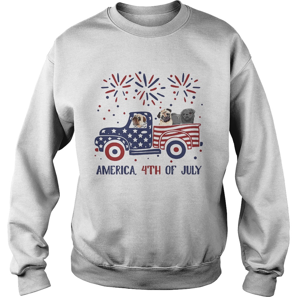 America 4th of July car American flag veteran Independence Day Sweatshirt