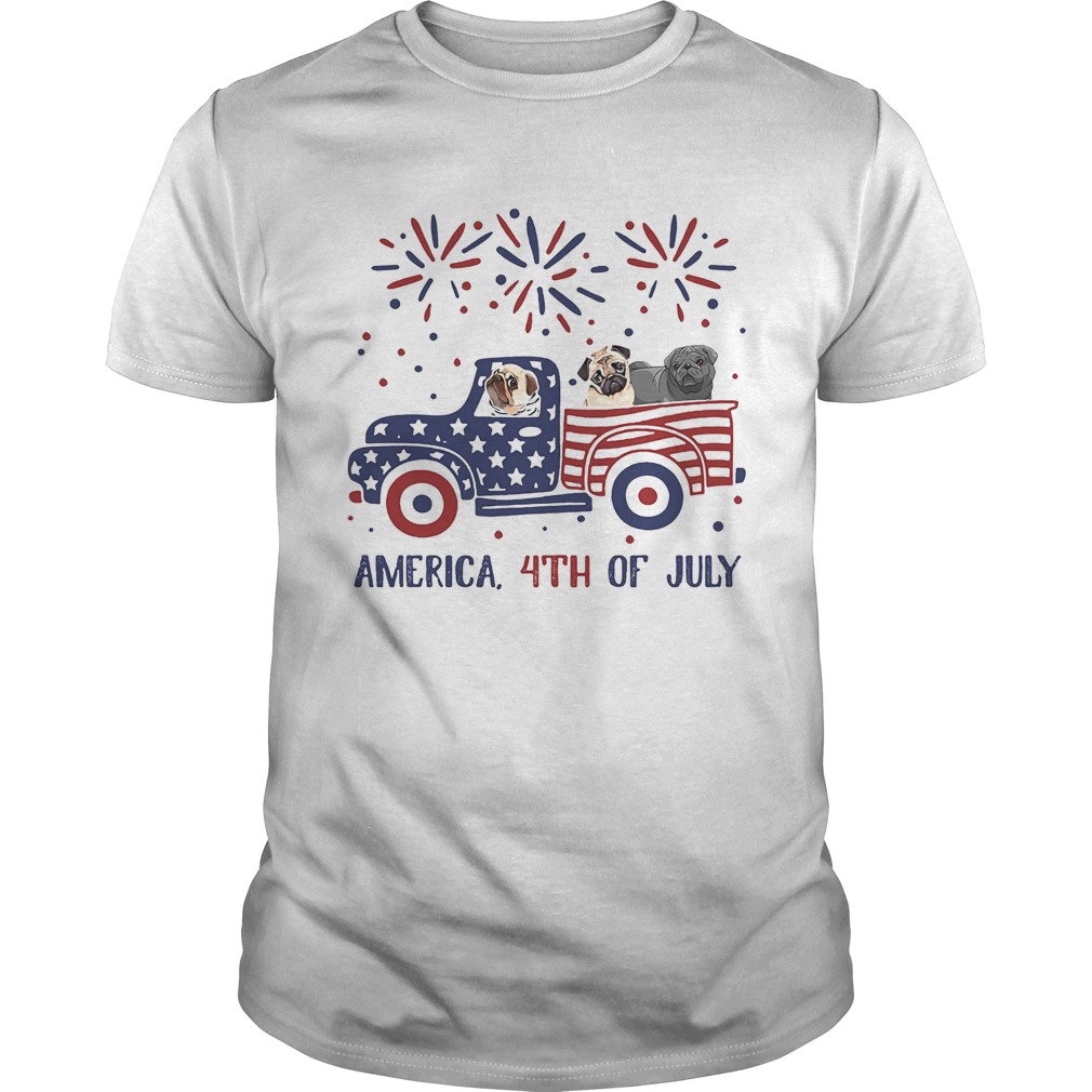 America 4th of July car American flag veteran Independence Day shirt
