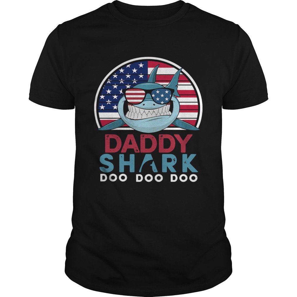 America Flag Daddy Shark Doo Doo Doo shirt