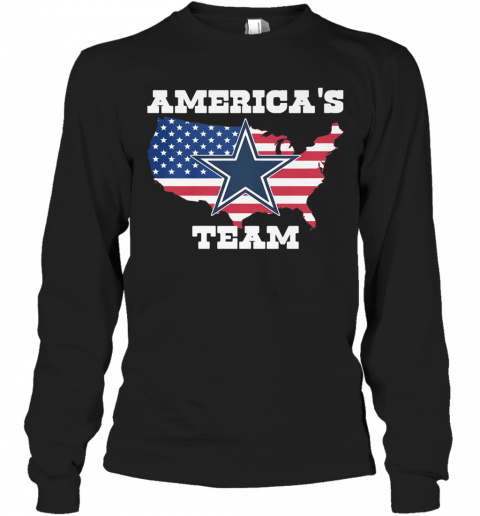 America'S Team American Flag Veteran Independence Day Dallas Cowboys T-Shirt Long Sleeved T-shirt 