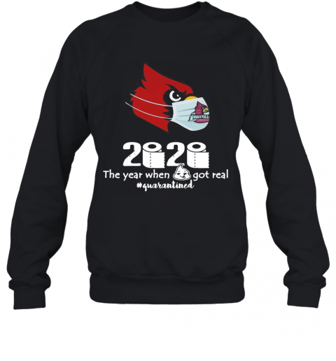 Arizona Cardinals Mask 2020 The Year When Shit Got Real Quarantined T-Shirt Unisex Sweatshirt