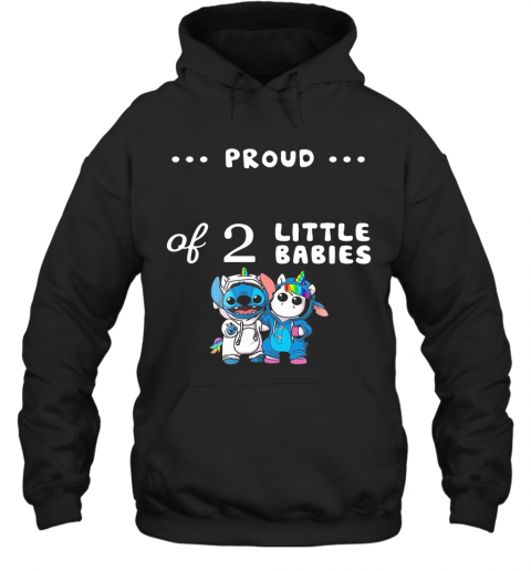 Baby Stitch And Unicorn Proud Of 2 Little Babies T-Shirt Unisex Hoodie