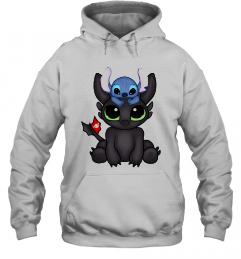 Baby Toothless Dragon And Stitch Flag T-Shirt Unisex Hoodie