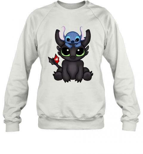 Baby Toothless Dragon And Stitch Flag T-Shirt Unisex Sweatshirt