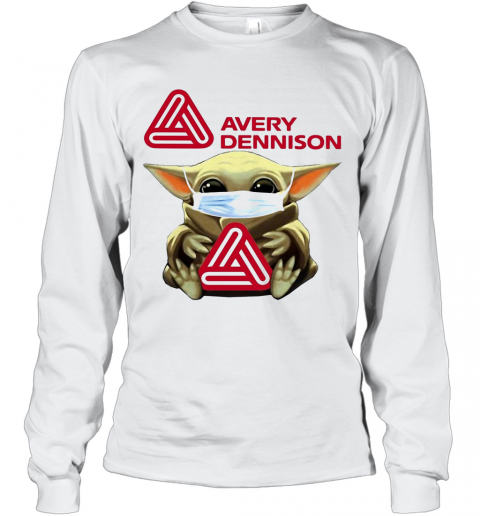 Baby Yoda Face Mask Hug Avery Dennison T-Shirt Long Sleeved T-shirt 