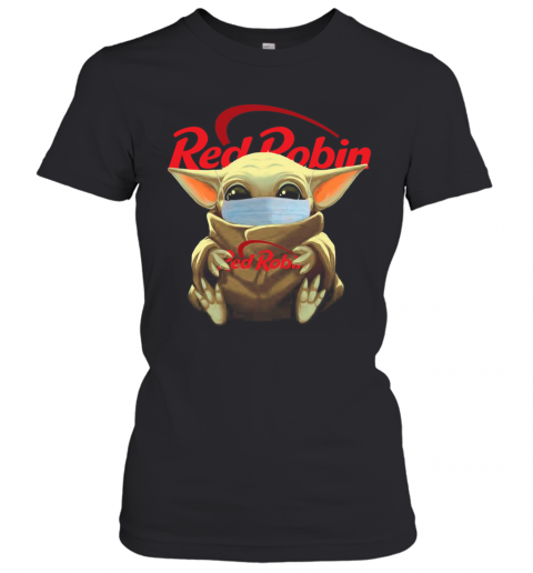 Baby Yoda Face Mask Hug Red Robin T-Shirt Classic Women's T-shirt