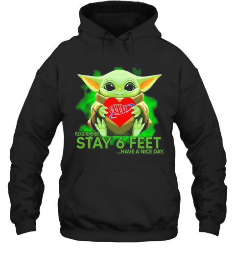 Baby Yoda Hug AAA Please Remember Stay 6 Feet Have A Nice Day T-Shirt Unisex Hoodie
