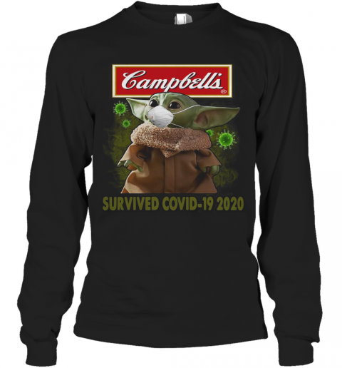Baby Yoda Mask Campbell'S Survived Covid 19 2020 T-Shirt Long Sleeved T-shirt 