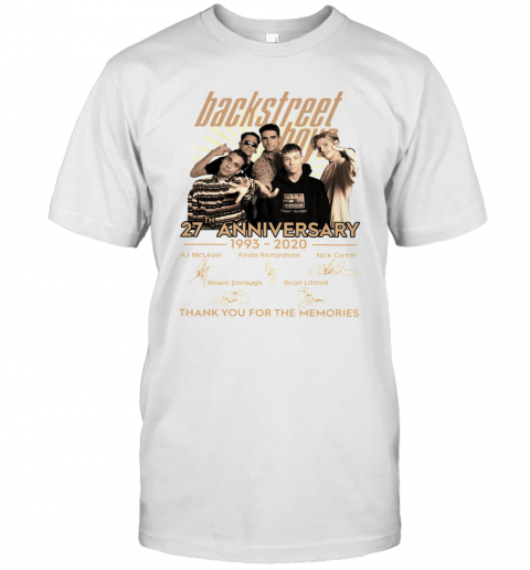 Backstreet Boys 27Th Anniversary 1993 2020 Thank You For The Memories Signature T-Shirt